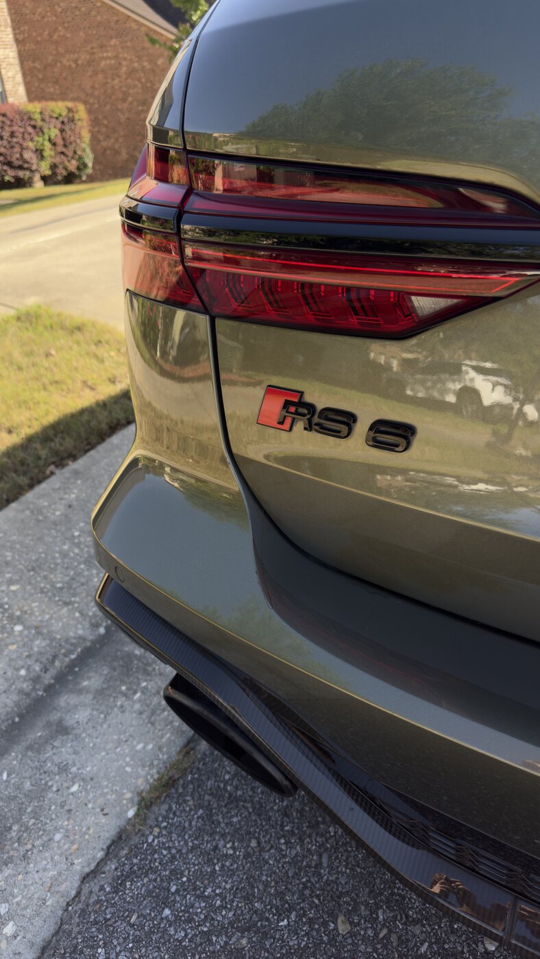 Audi RS6 tail light detail close-up